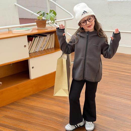 艾摩贝贝儿童软糯加厚精棉双面绒连帽卫衣冬复合260g卡拉绒毛外套 商品图2