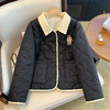 丁摩 翻领加绒棉服女冬季新款休闲撞色慵懒风保暖棉袄外套5ZF-2806V 商品缩略图1