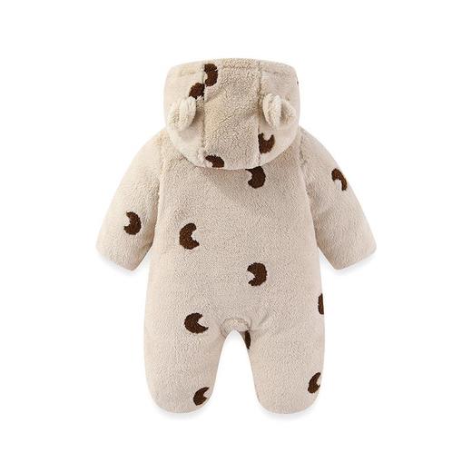 婴儿夹棉连体衣秋冬新款加绒加厚300g棉服 新生儿衣服连帽外出服 商品图3