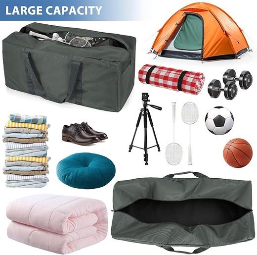 美国 TORIBIO 36英寸超大行李袋 160升可折叠旅行露营波斯顿行李包 灰色 商品图2