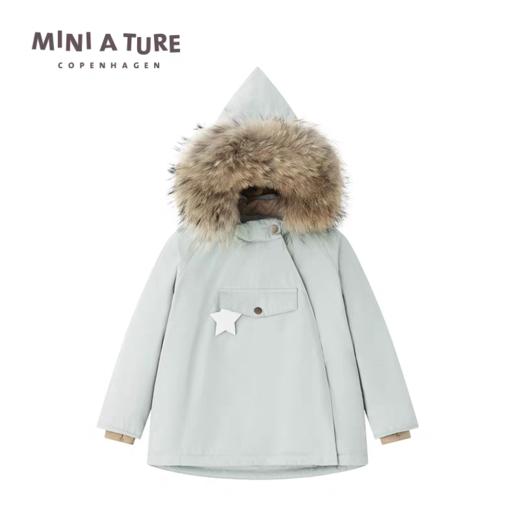 丹麦MINI A TURE童装25冬新男女小童防水保暖毛领精灵帽夹克外套 商品图7