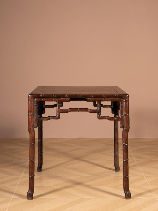 清代 红木竹节工方桌 商品图3
