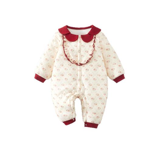 婴儿夹棉连体衣薄款宝宝秋冬季a类加棉爬爬服哈衣外出新生儿棉服 商品图4