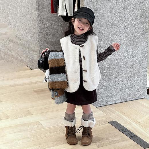 艾摩贝贝2025秋冬男女童韩版复合鹿皮绒毛绒马甲无袖保暖坎肩上衣 商品图2