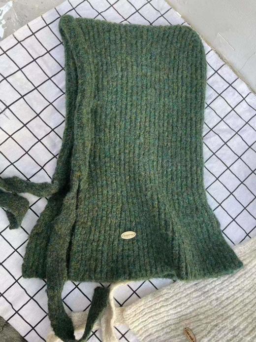 D122112韩系ins针织帽子围脖一体女冬季新款百搭保暖显脸小巴拉克拉法帽 商品图5