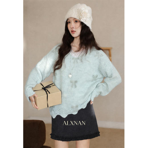 鹿向南「冬日意境」秋冬新款原创小众设计感韩系简约慵懒风毛衣女 商品图0