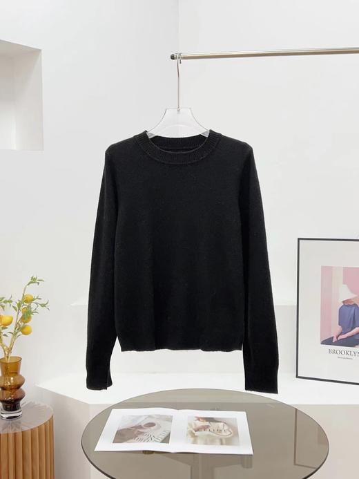D122119秋冬新款羊毛极简基础款无缝圆领针织毛衣简约大方百搭 商品图5
