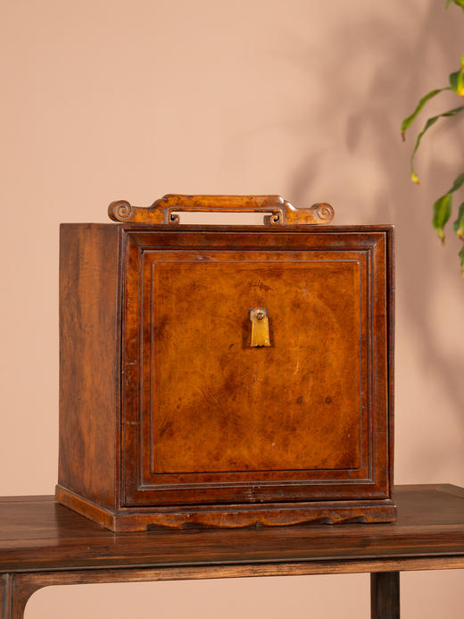 清代  瘿木提梁书箱 商品图0