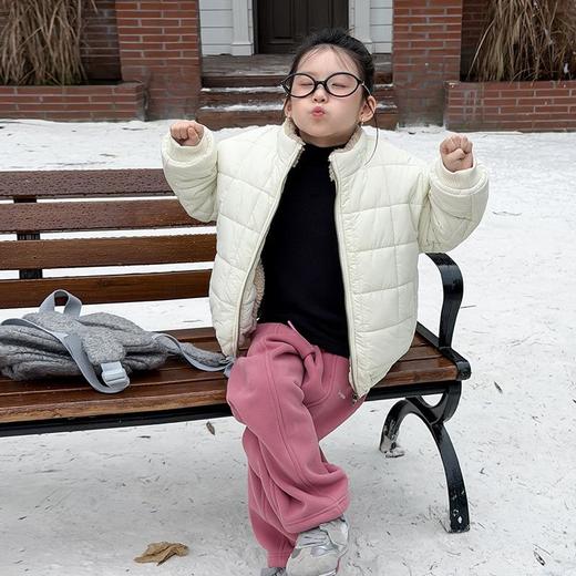 艾摩贝贝2025冬季新品儿童抗风保暖棉衣简约方格立领棉服外套上衣【加绒】 商品图3