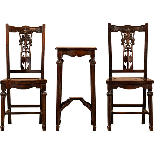 民国 红木海派靠背椅（两椅一几） 商品图5