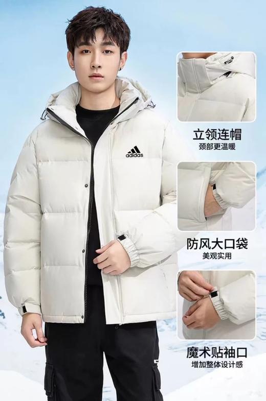 D122108羽绒服黑色立领短款保暖舒适休闲外套男女同款 商品图4