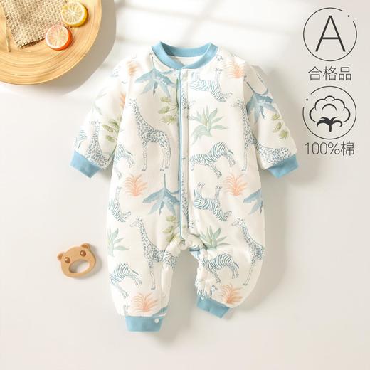 安阳婴儿连体衣夹棉连体衣秋冬季女宝宝加爬爬服新生儿衣服a类棉 商品图0