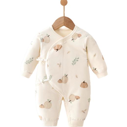 婴儿纯棉偏襟无骨护肚连体衣宝宝秋冬薄棉家居服哈衣爬服外出衣服 商品图4