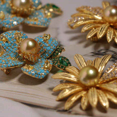 南洋金珠胸针 雏菊和四叶花 搭配毛衣也超好看 商品图3