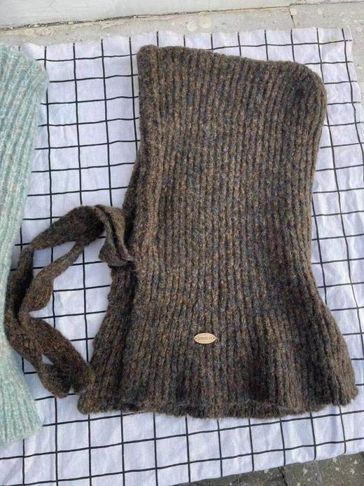 D122112韩系ins针织帽子围脖一体女冬季新款百搭保暖显脸小巴拉克拉法帽 商品图6