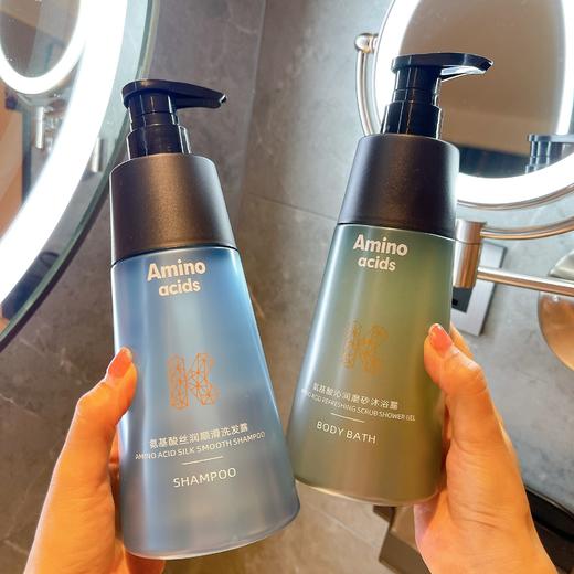 氨基酸无硅油柔顺洗发水磨砂颗粒清洁角质香水沐浴露持久留香 商品图2