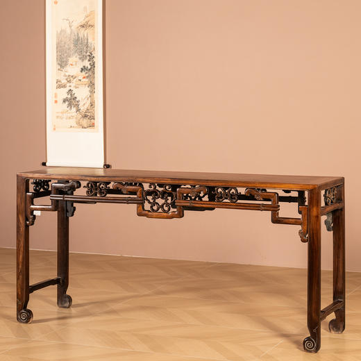 清代  红木透雕如意卡子花条桌 商品图4