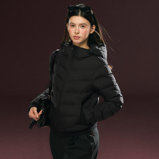 Ariseism 美式复古加厚连帽排骨羽绒服女冬季保暖外套 商品图2