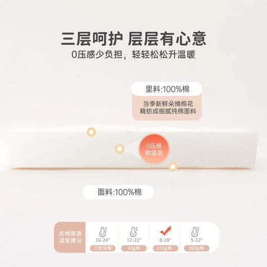 婴儿夹棉连体衣150克宝宝秋冬季a类加棉爬爬服哈衣外出新生儿棉服 商品图1