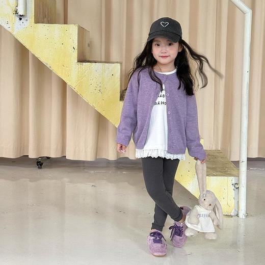 艾摩贝贝儿童针织开衫字母外套2025秋新款女童韩版纯色单排扣毛衣 商品图2