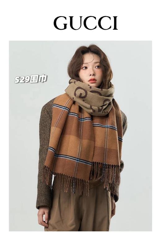 D122129情侣款可双面佩戴保暖舒适亲肤羊绒围巾 商品图10