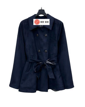 女款绒皮双面穿风衣外套la017