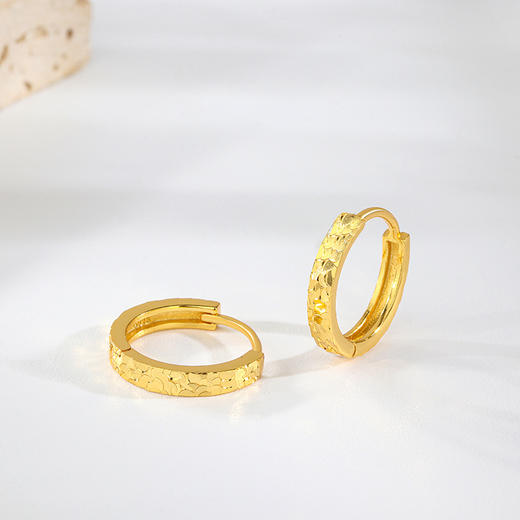 丁摩 s925纯银碎冰冰耳扣轻奢小众爆闪简约高级感耳圈精致龙鳞银耳环女5ZF-12221 商品图2