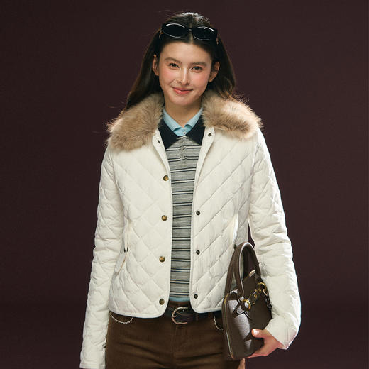 Ariseism 美式复古设计感白色羽绒服女冬季新款保暖上衣外套 商品图1