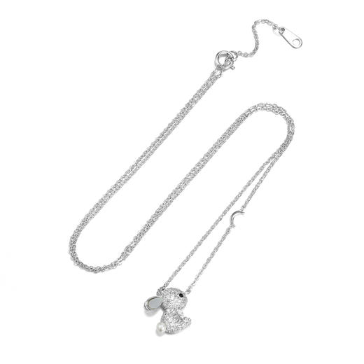 卡蒂罗KADER 闪耀小兔子项链  轻奢甜美明媚百搭高级感治愈系可爱设计小众设计锁骨链 925银锆石 项链 女款 银白色 商品图2