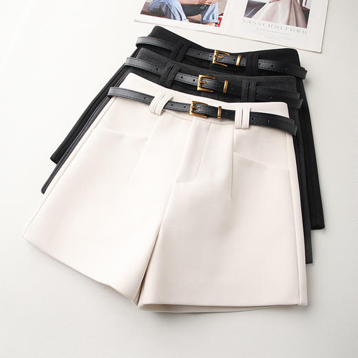 丁摩 高级灰显瘦毛呢直筒裤女款秋冬款A字短裤宽松阔腿裤靴裤5ZF-38029 商品图4