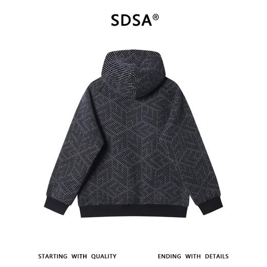 WY1553SDSA男士秋冬新款痞帅男装撞色斜纹半拉链立领连帽卫衣宽松百搭 商品图5