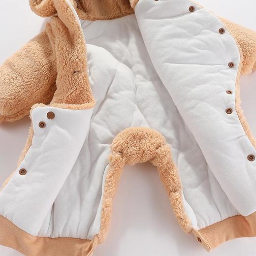 婴儿衣服冬装新生女宝宝连体衣满月超萌哈衣加绒加厚夹棉冬季外出 商品图2