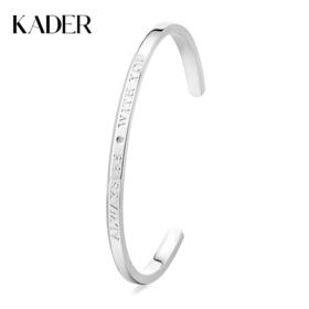 KADER卡蒂罗 一直爱镶宝石情侣手镯 简约个性手镯一对 男女同款情侣款 情侣礼物