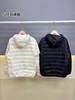 D122140女士轻暖系列连帽白鸭绒夹克式羽绒服 商品缩略图1