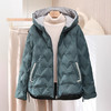 丁摩 短款羽绒服女冬修身显瘦时尚保暖轻薄时尚白鸭绒连帽外套5ZF-12228 商品缩略图1