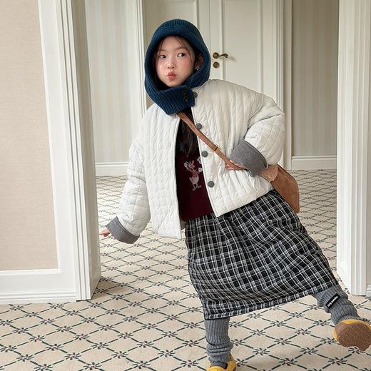 艾摩贝贝女童复古气质绗棉保暖棉衣儿童锁温加绒加厚棉服外套上衣 商品图3