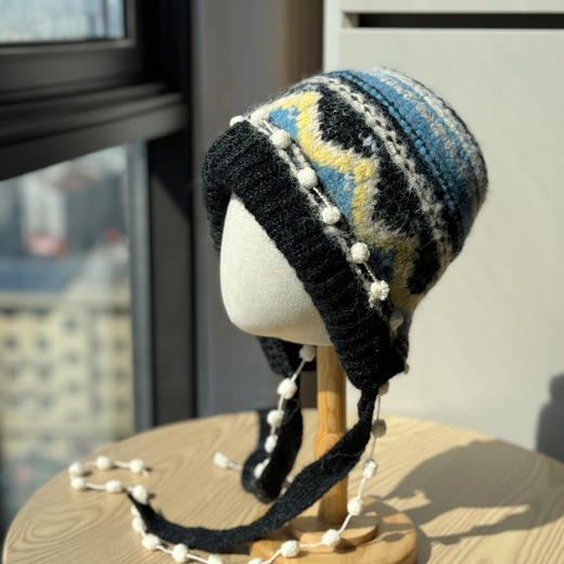 丁摩 新款针织毛线帽女秋冬季保暖帽加厚护耳包头帽子5ZF-399 商品图2