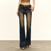 Ariseism 美式复古设计感修身牛仔裤女秋冬新款休闲长裤子 商品缩略图0