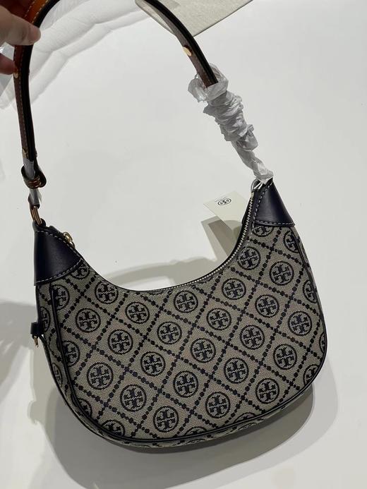 D122160提花可调节肩带可单肩可斜挎新月包 商品图0