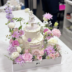 鲜花礼盒许愿池蛋糕