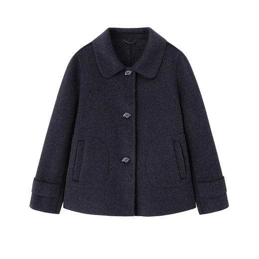 ZYQ22397小香风双面羊毛大衣小个子毛呢外套2025秋冬季新款精致短款上衣 商品图4