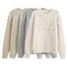 D122122秋冬新款设计感软糯毛球圆领毛衣菱形麻花甜美套头针织衫女 商品缩略图0