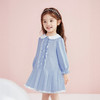 笛莎Deesha 童装女童连衣裙2026春新款甜美娃娃领式条纹长袖连衣裙 商品缩略图0