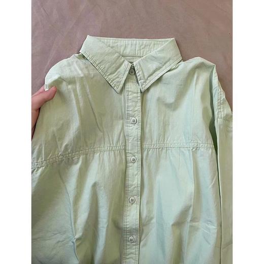 丁摩 100%纯棉【糖果色显白】紫色秋冬季衬衫女中长款休闲显瘦长袖衬衣女外穿5ZF-90180 商品图13