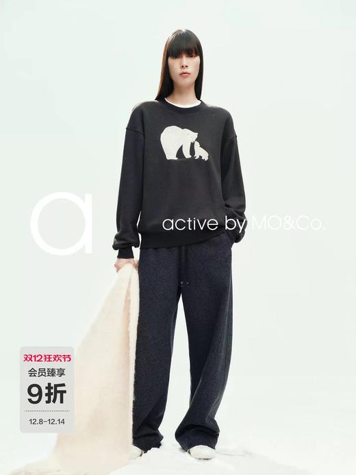 D122116卫衣2025冬新品双面磨毛闪粉棉质圆领卫衣MBE4SWS002 商品图3