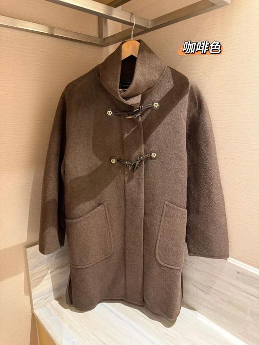 D122113赵露思同款上身减龄又显瘦小熊羊绒牛角扣大衣 商品图1