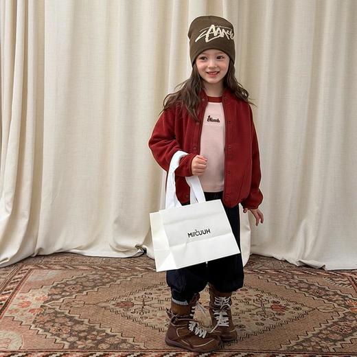 艾摩贝贝男女童双面细绒贴肤不扎立领防风不卡脖保暖毛绒外套潮【自发热】 商品图1