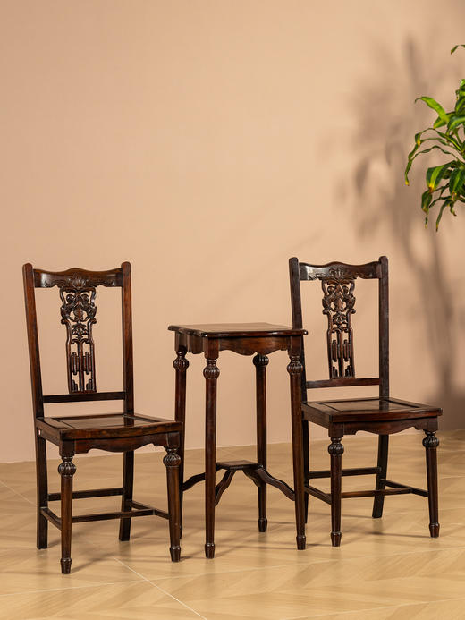 民国 红木海派靠背椅（两椅一几） 商品图0