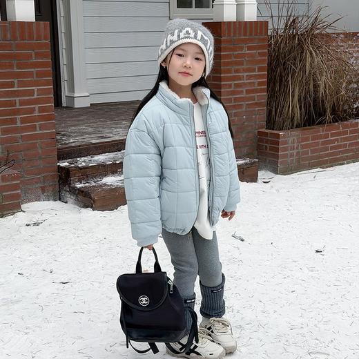 艾摩贝贝2025冬季新品儿童抗风保暖棉衣简约方格立领棉服外套上衣【加绒】 商品图2