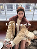 天猫同步【杨幂同款】拉夏贝尔/La Chapelle毛毛翻领翻盖口袋外套女加厚保暖设计感派克服冬季新款 商品缩略图8